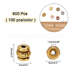 600 шт. 6 цвета бусины из сплава в тибетском стиле&nbsp;TIBEB-AR0001-02