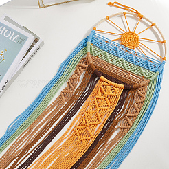 Настенные украшения из полиэстера ручной работы в технике макраме&nbsp;HJEW-WH20020-003C