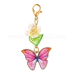 6 шт. подвеска в виде бабочки из сплава эмали&nbsp;HJEW-JM04161