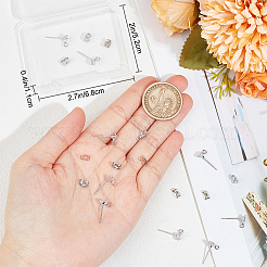 12 шт. фурнитура для сережек-гвоздиков из латуни с микропрозрачным кубическим цирконием в форме бриллианта&nbsp;KK-BBC0012-75