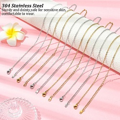 10 шт. ожерелье из нержавеющей стали 304 с цепочкой&nbsp;NJEW-YW0001-25G