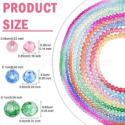 10 нити 10-х цветных прозрачных окрашенных стеклянных бусин&nbsp;DGLA-YW0001-39A