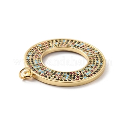 Реечное покрытие латунь микро паве разноцветные подвески из кубического циркония&nbsp;KK-F852-17G-03