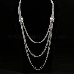 Длинные колье из металлизированной многослойной цепочки с кисточками и двойной застежкой.&nbsp;IV6162-2