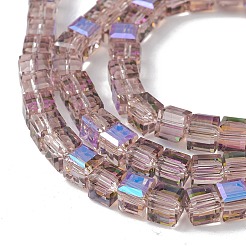 Прозрачные стеклянные бусины гальваническим пряди&nbsp;EGLA-F155-HR01