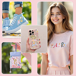 26 шт. буквы a~z с цветком полиэстер компьютерная вышивка ткань термоприклеиваемые/пришивные нашивки&nbsp;DIY-TAC0015-42