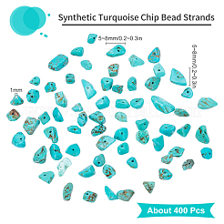 Синтетический бирюзовые бусы чип&nbsp;G-SC0001-29