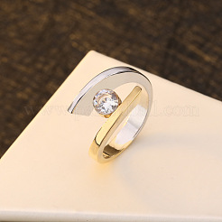 Плоские круглые латунные кольца с кристаллами и стразами FS-WG97854-05