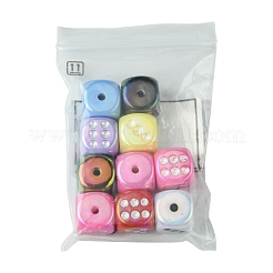 10 шт. УФ-покрытие радужных переливающихся акриловых эмалевых бусин&nbsp;SACR-FS0001-32