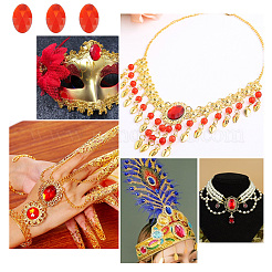 100 шт. акриловые кабошоны со стразами и плоской спинкой&nbsp;OACR-OC0001-19A