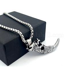 Винтажные подвески в форме волчьего зуба из нержавеющей стали 304 для мужчин.&nbsp;CG2118