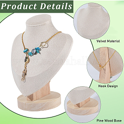 Подставки для ожерелий в форме бюста из бука&nbsp;NDIS-WH20010-02A