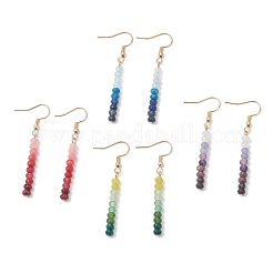 Серьги-подвески из окрашенного натурального малайзийского нефрита&nbsp;EJEW-JE06874