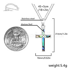304 нержавеющая сталь pave natural paua ракушки религиозные кресты подвески ожерелья для женщин&nbsp;FS-WG66782-01