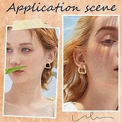 3 пара серег-колец трапециевидной формы из нержавеющей стали 304 с ионным покрытием (IP) для женщин&nbsp;EJEW-BBC0001-40