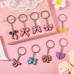 9 шт. 9 стиля пластиковых брелоков-бантов из ПВХ&nbsp;KEYC-YW0001-24