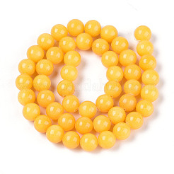 Нити круглых бусин из натурального окрашенного нефрита машан&nbsp;G-T139-8mm-67A