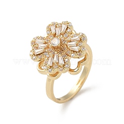 Вращающиеся открытые манжеты-кольца для женщин с клевером&nbsp;RJEW-R007-02G