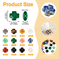 24шт 12 стиля натуральных и синтетических бусин из смешанных драгоценных камней&nbsp;G-TA0002-53