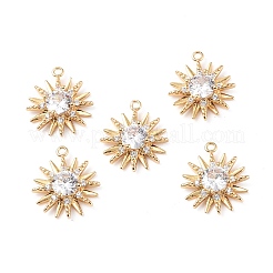 Латунные микропаве прозрачные подвески с фианитом&nbsp;KK-E068-VF268