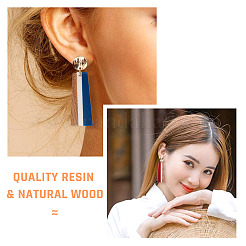 16шт 8 цвета непрозрачной смолы и подвески из орехового дерева&nbsp;RESI-BT0001-19