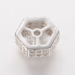 Латунные микро проложить кубического циркония бусы&nbsp;ZIRC-K063-32P