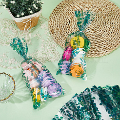 100 шт. целлофановые пакеты для упаковки конфет с принтом в виде листьев&nbsp;ABAG-GF0001-40