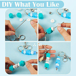 Наборы для самостоятельного изготовления брелоков из сплава и алюминиевого сплава с бусинами&nbsp;DIY-TA0012-43P