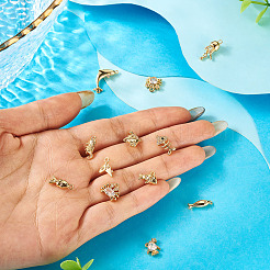 12 шт. 12 стиля подвески из латуни с микропаве из кубического циркония на тему океана&nbsp;KK-TA0003-33