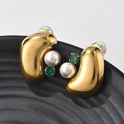 Серьги-гвоздики из нержавеющей стали 304&nbsp;EJEW-R020-01G-02