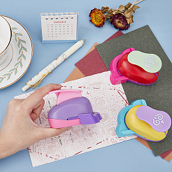 3шт. 3-х цветный пластиковый дырокол&nbsp;TOOL-HY0001-03