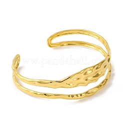 Ионное покрытие (ip) модные браслеты-манжеты из нержавеющей стали 304 для женщин&nbsp;BJEW-B104-14G