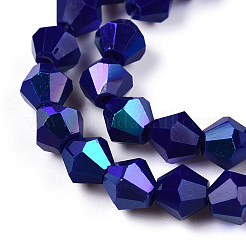 Непрозрачные однотонные гальванические стеклянные бусины&nbsp;EGLA-A039-P6mm-L10