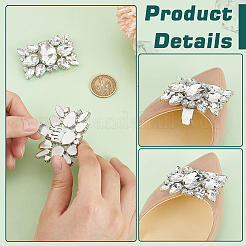 1 пара латунных зажимов для обуви со стразами&nbsp;AJEW-FG0003-60