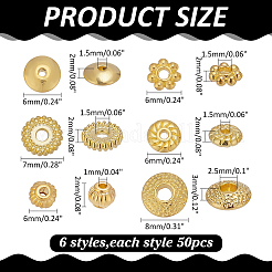 300 шт. 6 стиля бусины-распорки в тибетском стиле&nbsp;TIBEB-ME0001-08