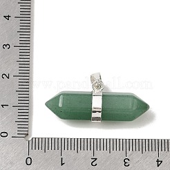 Натуральные зеленые авантюриновые двойные заостренные подвески&nbsp;G-NH0001-15P-04