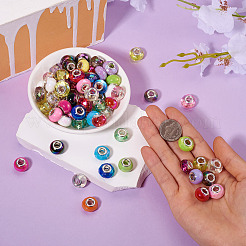 120 шт. 4 вида прозрачных и непрозрачных акриловых бусин европейского дизайна с большим отверстием&nbsp;PACR-TA0001-14