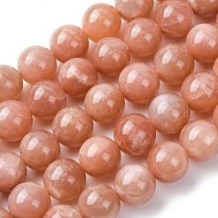 Натуральный Sunstone бисер пряди&nbsp;G-H343-D12-12mm