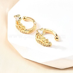 Латунные серьги-манжеты из прозрачного кубического циркония&nbsp;EJEW-F370-09G