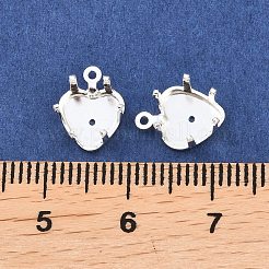 Оправа в форме сердца из латуни с пришивными зубцами&nbsp;KK-C163-14A-S