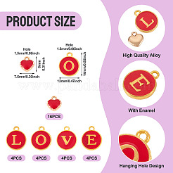 32 шт. 5 стиля позолоченных эмалевых подвесок из сплава&nbsp;ENAM-TA0003-13B