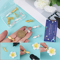 20 шт. 2-х цветные латунные плоские клеевые скобы для изготовления подвесок&nbsp;KK-SC0004-49