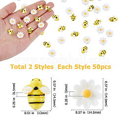 100шт 2 стиля непрозрачные кабошоны из смолы&nbsp;RESI-HS0001-03