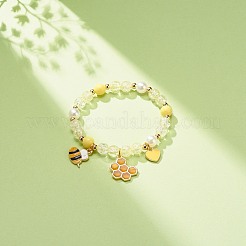 Эластичный браслет из акрила с искусственным жемчугом&nbsp;BJEW-JB08448-01