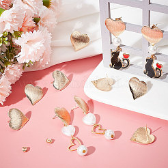 20 шт. фурнитура для сережек-гвоздиков в форме сердца из латуни&nbsp;KK-BBC0004-89