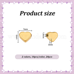 20 шт. 2-х цветные бусины из нержавеющей стали 304&nbsp;STAS-UN0059-77