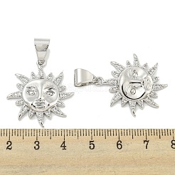 Латунные микропаве прозрачные подвески с фианитом&nbsp;ZIRC-P115-01P