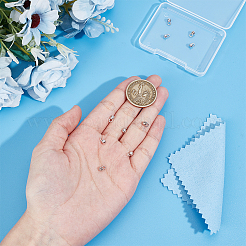 925 наконечник для бусин из стерлингового серебра с квадратной замшевой тканью для полировки серебра&nbsp;FIND-BC0013-10B