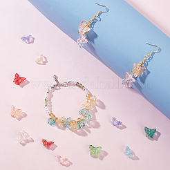 180шт 15 стиля прозрачные окрашенные распылением стеклянные бусины&nbsp;GLAA-PH0002-43