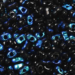 Гальванизированный двухцветный стеклянный бисер&nbsp;SEED-F005-09A-04